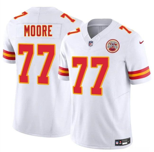 Men’s Kansas City Chiefs #77 Jaylon Moore White 2025 F.U.S.E. Vapor Untouchable Limited Stitched Football Jersey